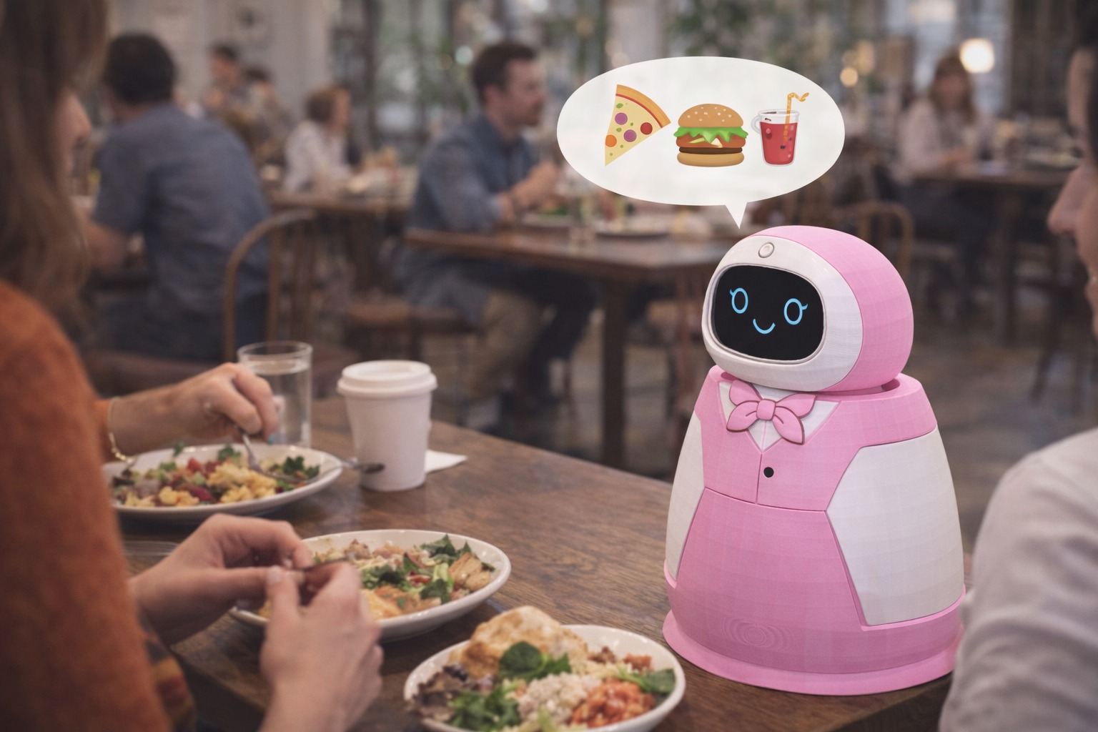 Ayla Robot sipariş önerisi sunarken