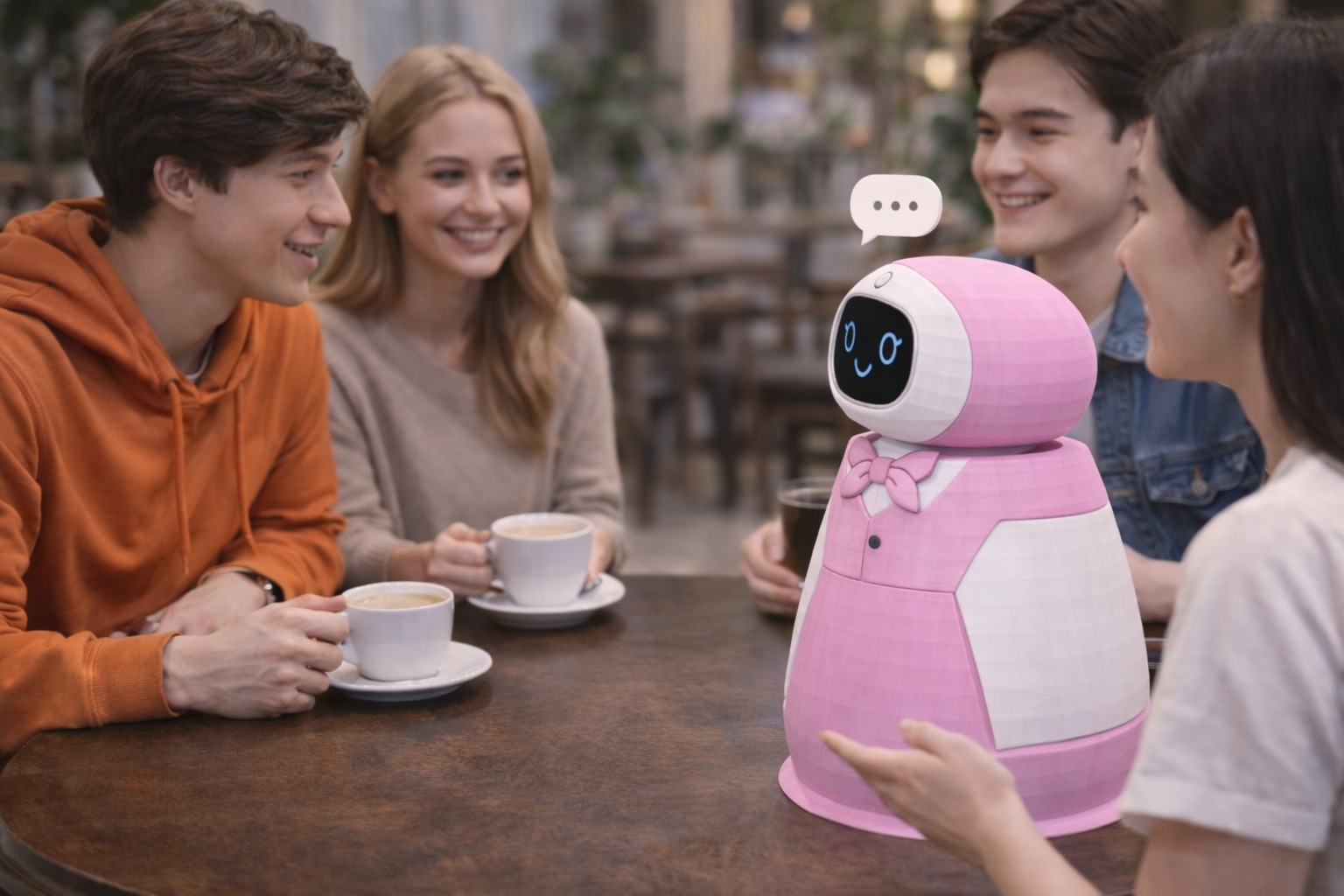 Ayla Robot müşterilerle konuşurken